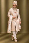 Royal Ivory & Champagne Embellished Wedding Sherwani