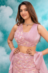 Blush Pink Sequin Mermaid Lehenga Set