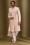 Blush Peach Embroidered Wedding Sherwani