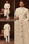 Royal Ivory Floral Embroidered Wedding Sherwani