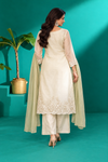 Ivory Elegance Embroidered Dupatta Set