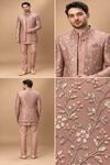 Dusty Rose Floral Embroidered Indo-Western Set