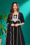 Midnight Black Embroidered Ethnic Set