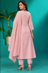 Blush Pink Embroidered Kurta Set with Dupatta