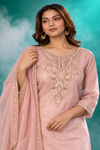 Blush Pink Embroidered Dupatta Set