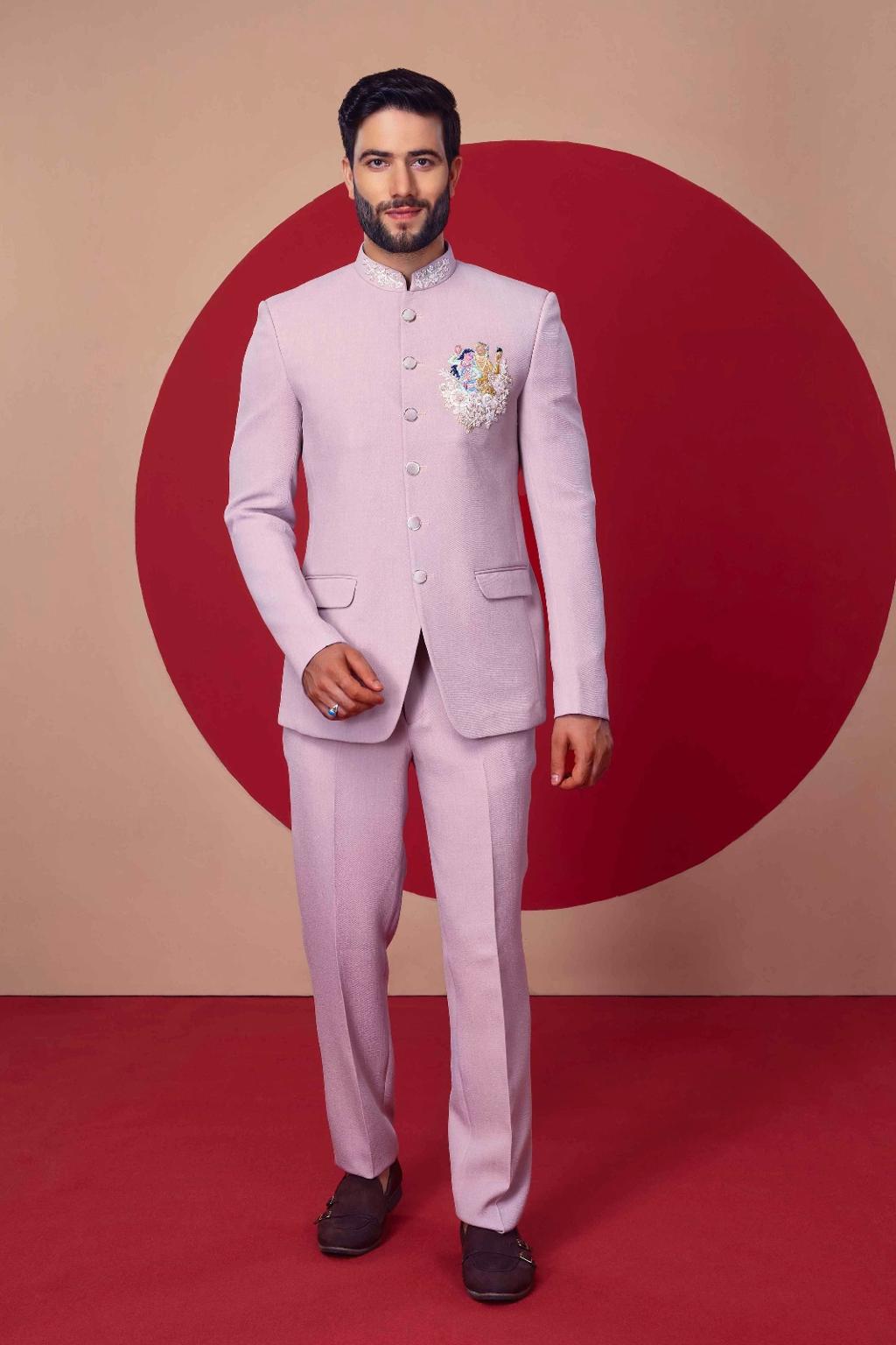 Designer Pastel Pink Indo-Western Set