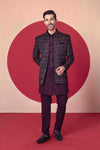 Designer Maroon Indo-Western Suit