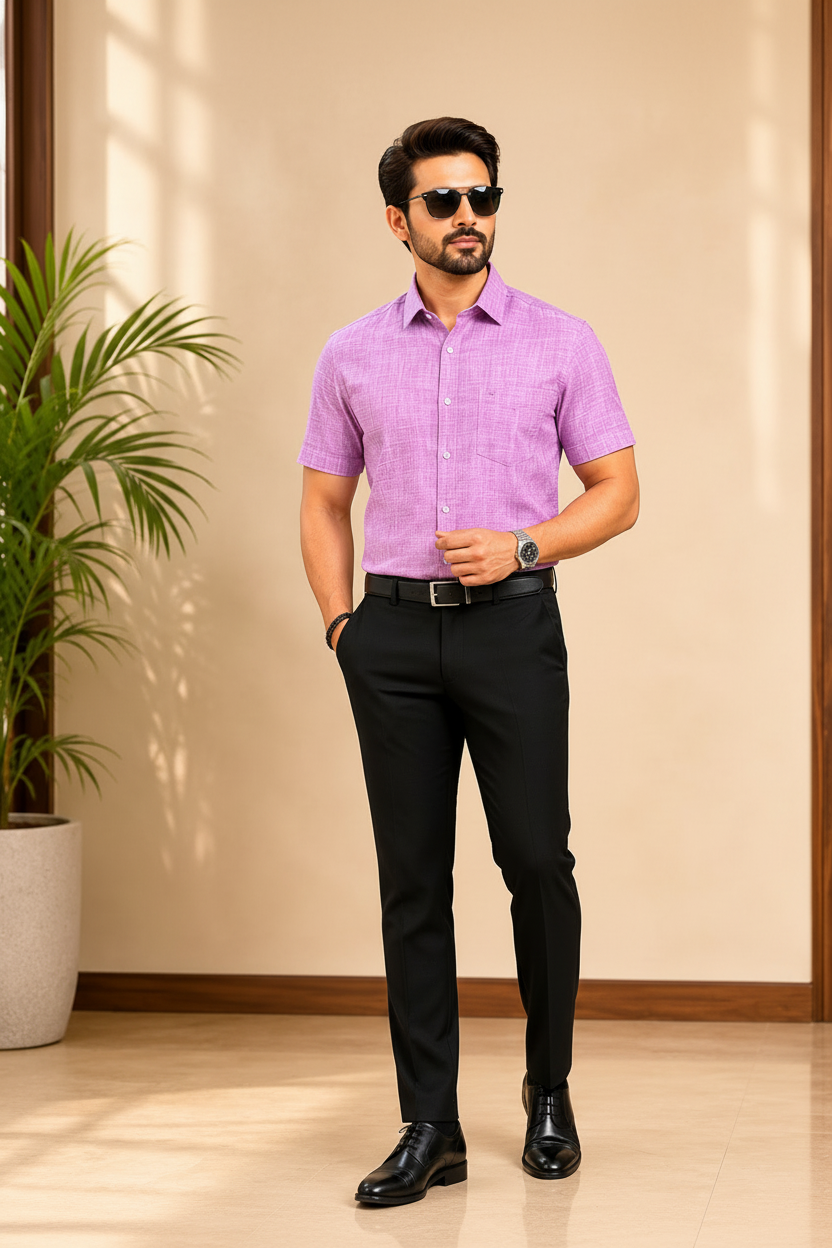 Men’s  Linen Blend Formal Shirt
