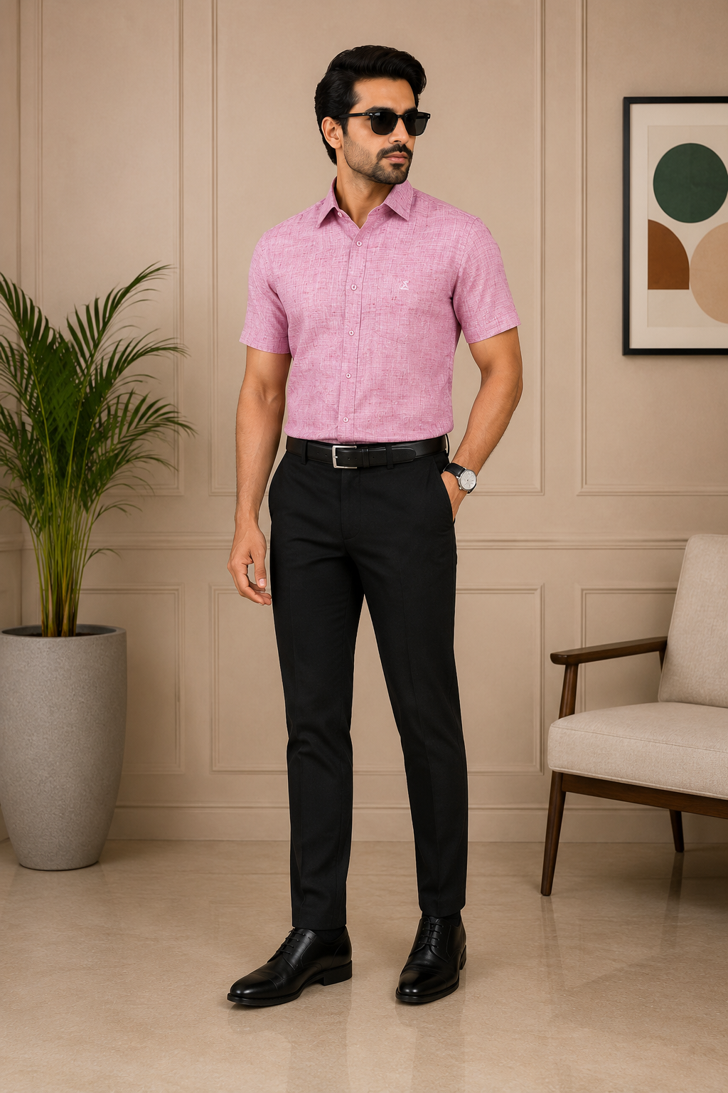 Men’s  Linen Blend Formal Shirt
