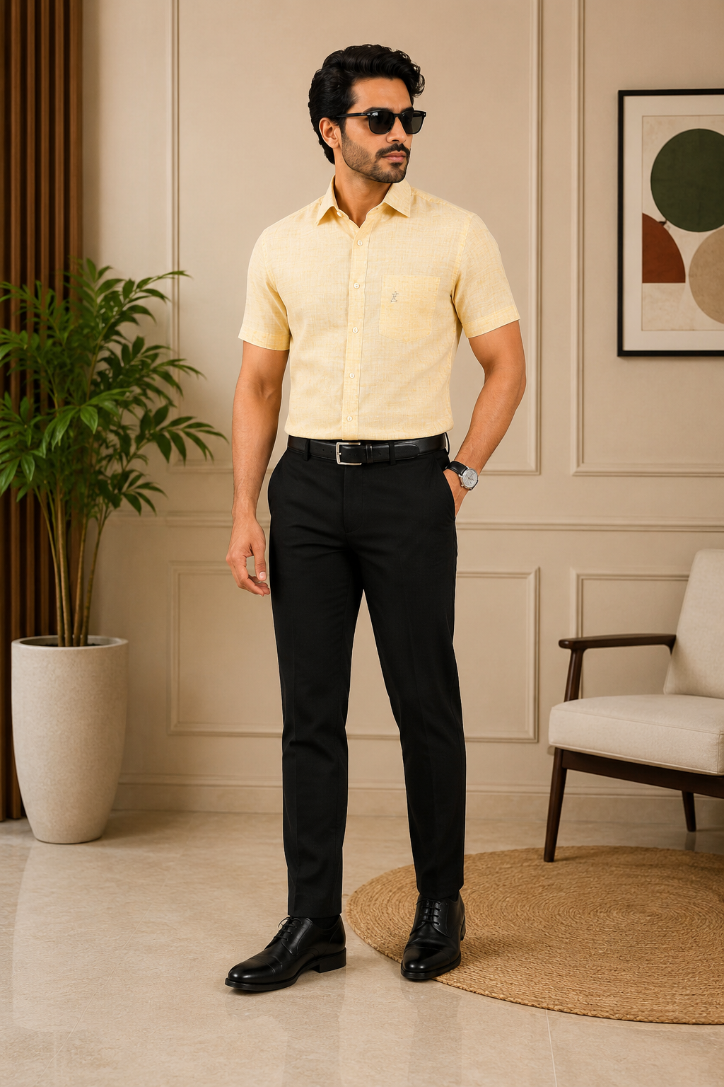 Men’s  Linen Blend Formal Shirt
