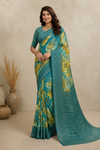Women's  Floral Printed Saree with Designer Border