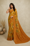 Women's  Floral Printed Saree with Designer Border