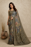 Women's  Floral Printed Saree with Designer Border