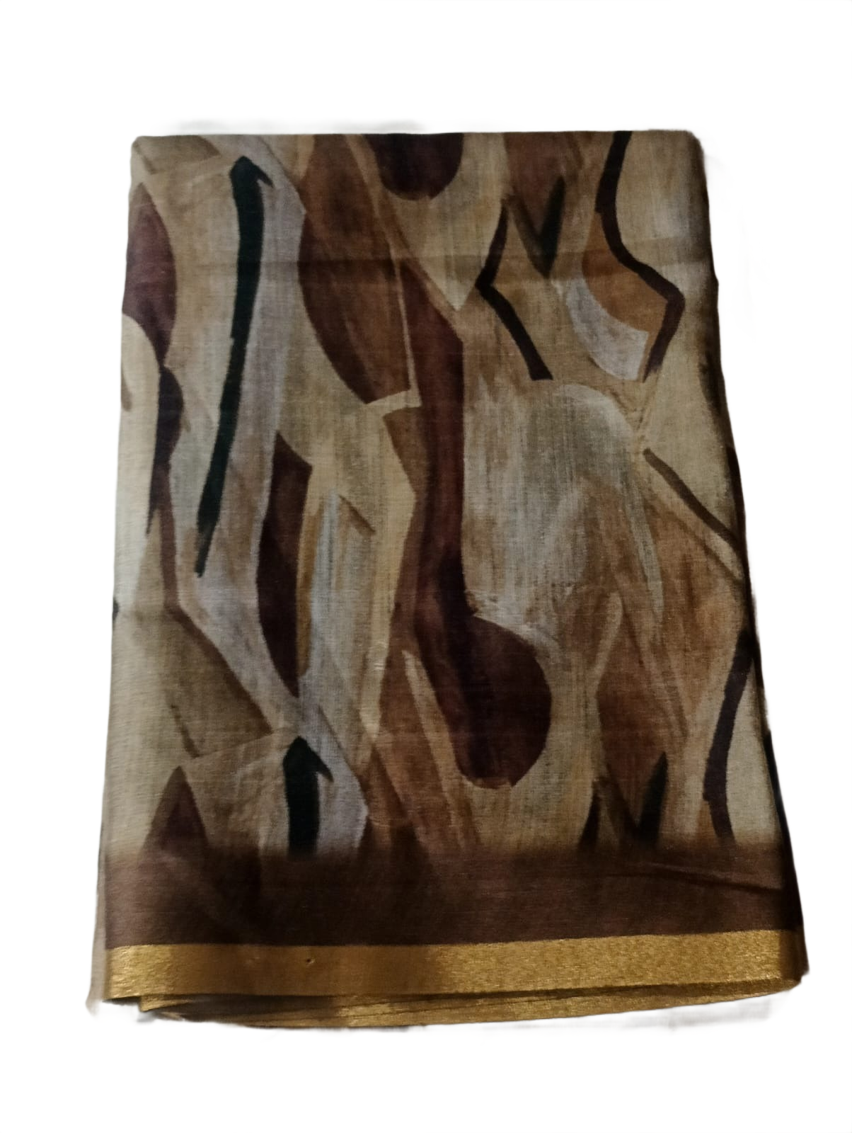 Elegant Abstract Print Saree with Designer Border | Soft Drape Ethnic Wear for Women