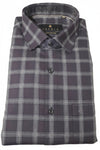 Men Charcoal Grey Windowpane Checked Formal Shirt