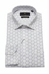 Men White Geometric Printed Formal Shirt