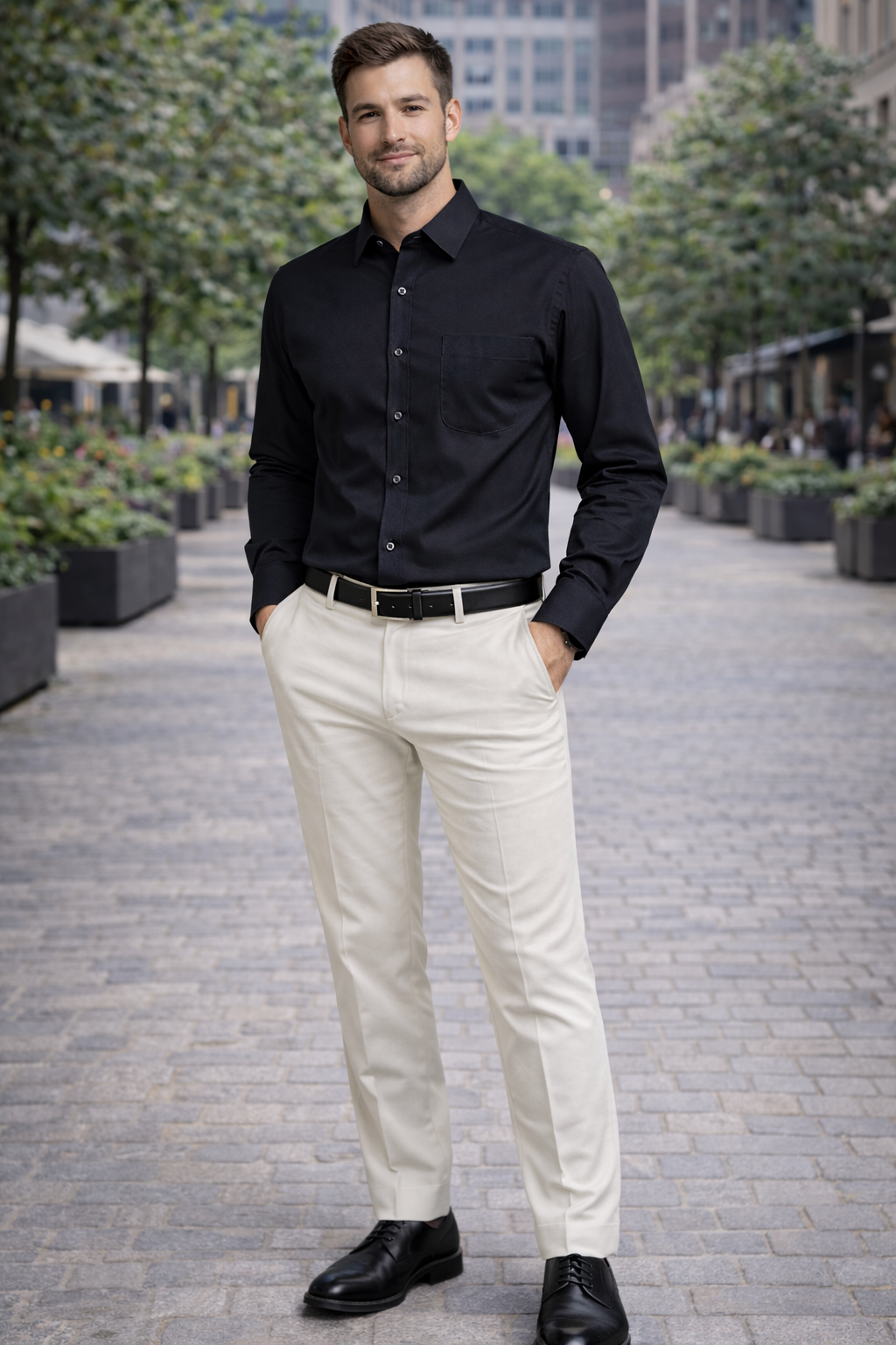 Men’s Black Solid Formal Shirt
