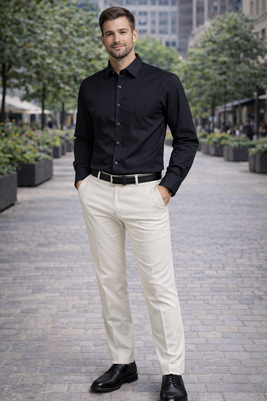 Men’s Black Solid Formal Shirt
