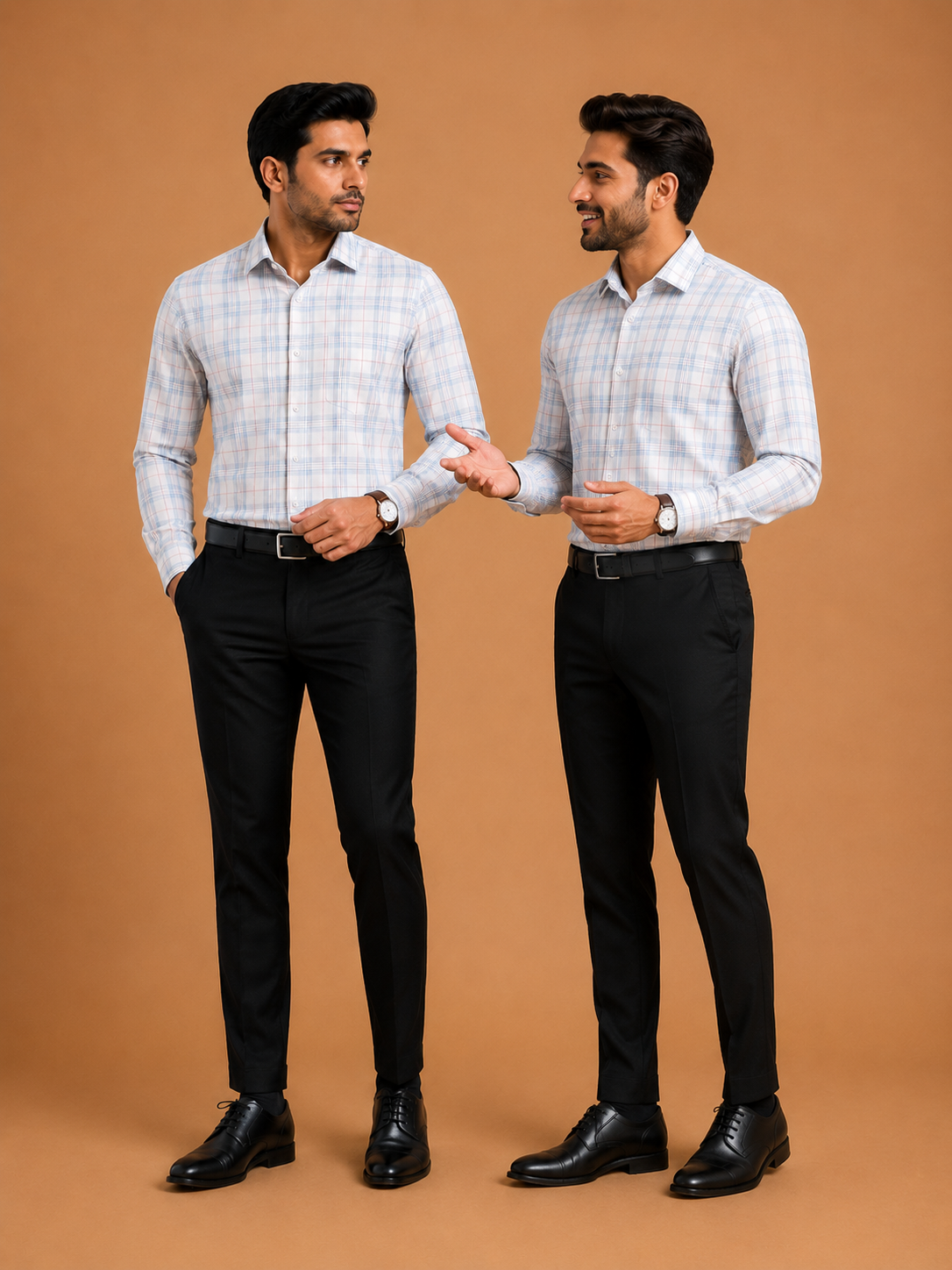 Men’s Premium Grey Checked Formal Shirt