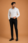 Men’s Premium Grey Checked Formal Shirt