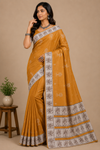 Women Mustard Yellow Traditional Printed Saree