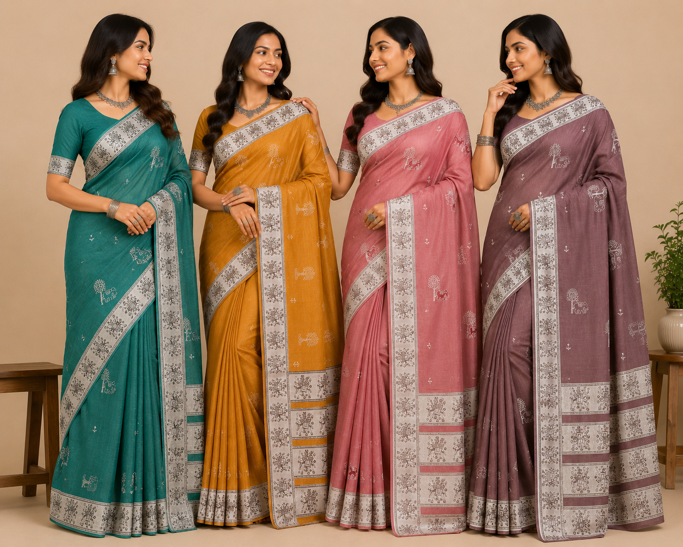 Women Mustard Yellow Traditional Printed Saree