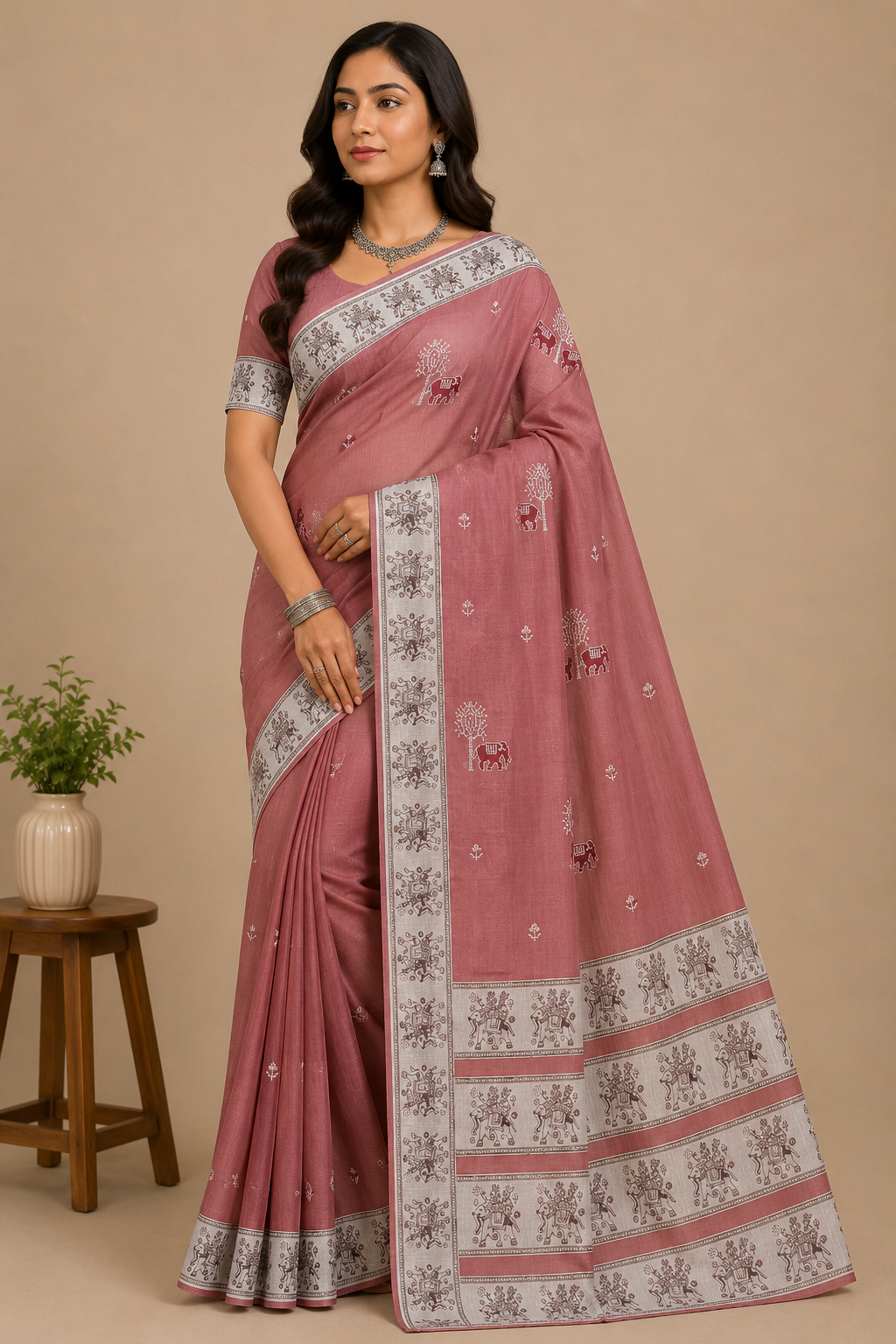 Women Mustard Yellow Traditional Printed Saree