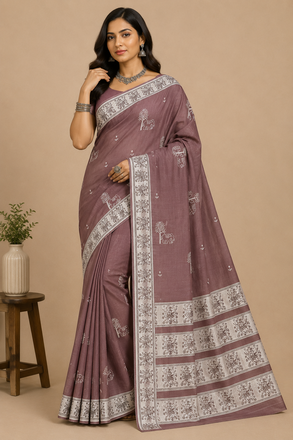 Women Mustard Yellow Traditional Printed Saree