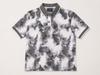 Men's Grey Abstract Print Polo T-Shirt