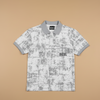 Men's Grey Abstract Printed Polo T-Shirt