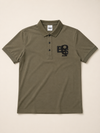 Men's Olive Green Polo T-Shirt with Embroidered Logo
