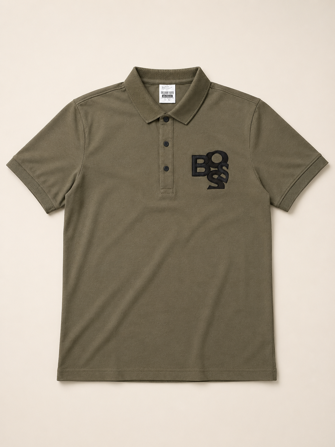 Men's Olive Green Polo T-Shirt with Embroidered Logo