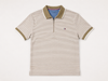 Men's  Striped Polo T-Shirt with Zip Neck