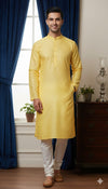 Premium Yellow Silk Kurta for Men