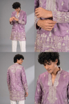 Mauve Heritage Embroidered Kurta Set