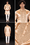 Champagne Gold Embroidered Festive Kurta Set