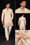 Ivory Floral Embroidered Festive Kurta Set