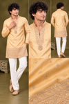Mustard Gold Embroidered Festive Kurta Set