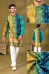 Multicolor Jacquard Festive Kurta