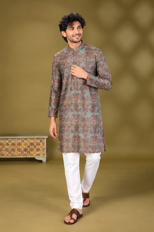 Multicolor Paisley Print Kurta