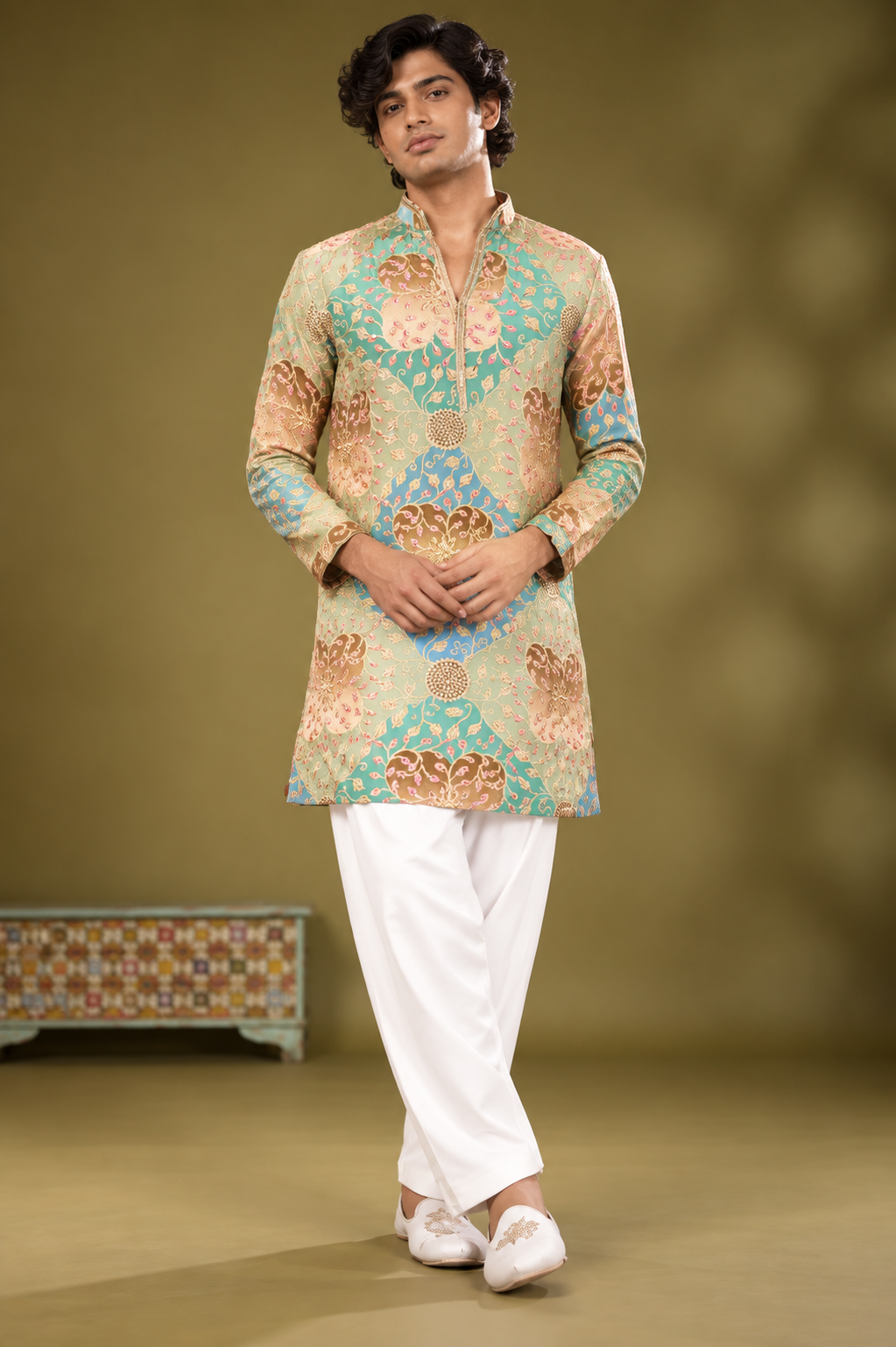 Pastel Multicolor Floral Festive Kurta