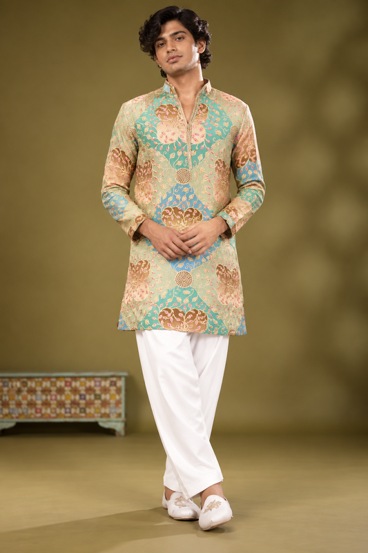 Pastel Multicolor Floral Festive Kurta