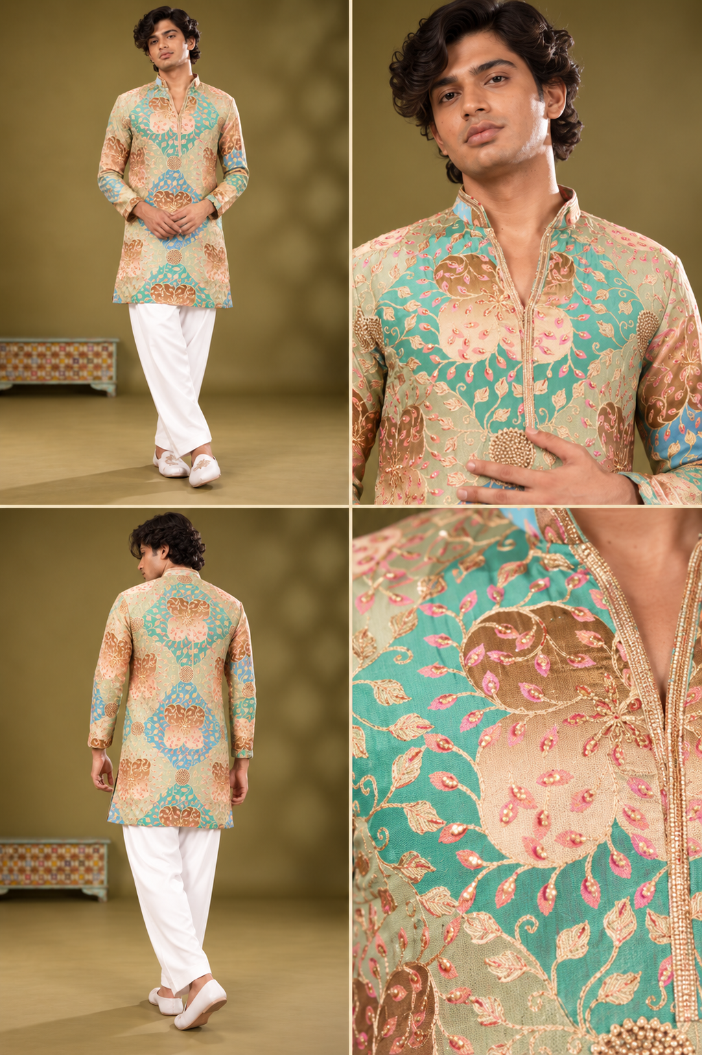 Pastel Multicolor Floral Festive Kurta