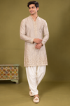Ivory Embroidered Festive Kurta