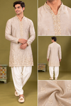 Ivory Embroidered Festive Kurta