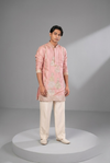 Blush Pink Floral Embroidered Kurta Set