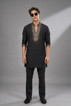 Black Embroidered Kurta Set