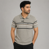 Men’s Textured Stripe Polo T-Shirt